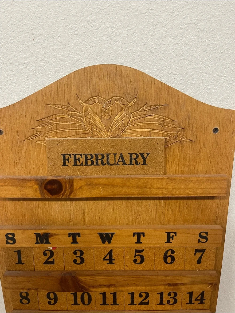 Wooden Perpetual Wall Calendar - Natural Wood